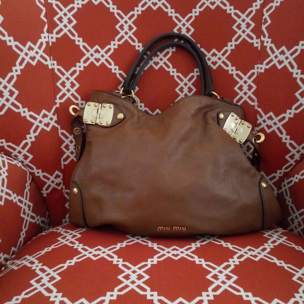 Authentic Miu Miu brown (Prada) hand bag